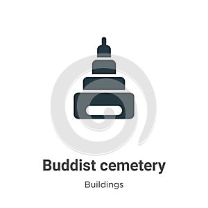 Buddist cemetery vector icon on white background. Flat vector buddist cemetery icon symbol sign from modern buildings collection