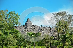 Buddist temple Borobudur complex in Yogjakarta in Java Indonesia