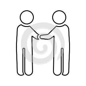 Buddy, companion, dost line icon. Outline vector