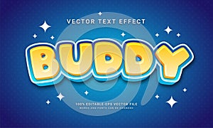 Buddy editable text effect themed happy kids