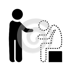 Buddypress, clamp, depress icon. Black vector graphics