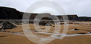 Bude Beach in Autumn, North Cornwall uk