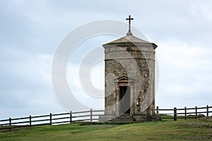 BUDE, CORNWALL/UK - AUGUST 15 : Compass Tower on the cliff top a