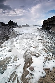 Bude harbour beach in cornwall uk england