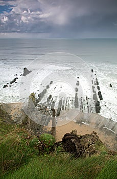 Bude harbour beach in cornwall uk england