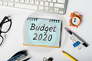 Budget 2020. Annual budget planning Concept. Calculation of income and expenses