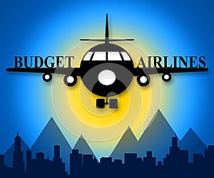 Budget Airlines Showing Special Offer Flights 3d Illustration