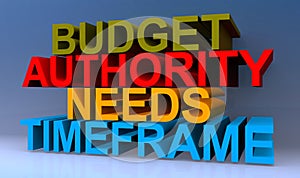 Budget authority needs timeframe on blue