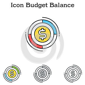 Budget Balanceflat icon design for infographics and businesses