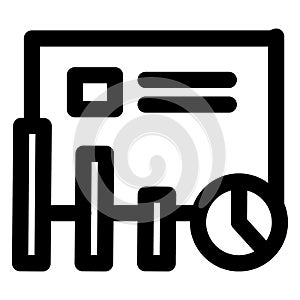 Budget, chart, bold vector icon which can easily edit