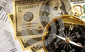 Budget, compass and money