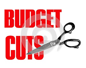 Budget cuts - scissors isolated