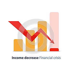 Budget deficit, income decrease, economy decline, financial crisis, investment risk