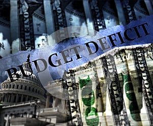 Budget Deficit in Washington and money photo
