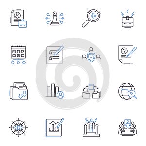 Budget and finance line icons collection. Thrifty, Economical, Fiscal, Cost-effective, Affordable, Frugal, Saver vector