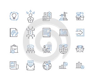 Budget forecasting line icons collection. Projection, Estimation, Planning, Analysis, Prognosis, Forecast, Anticipation