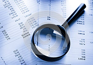 Budget and magnifying glass