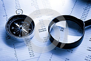 Budget and magnifying glass