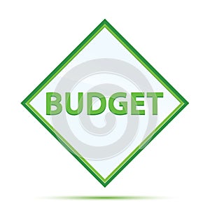 Budget modern abstract green diamond button