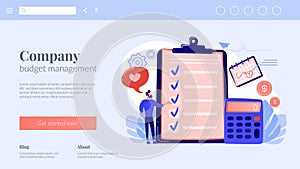 Budget planning concept landing page.