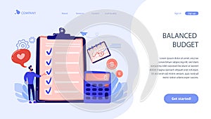 Budget planning concept landing page.