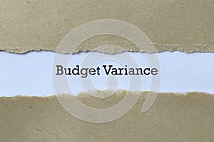 Budget variance on paper photo