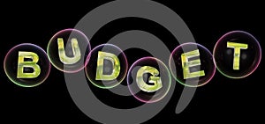 The budget word in bubble