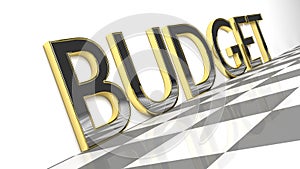 Budget word in glossy gold letters