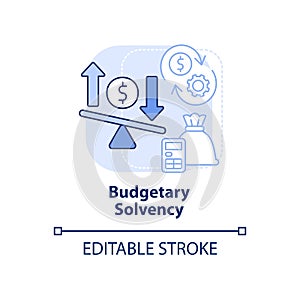 Budgetary solvency light blue concept icon