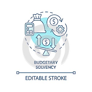 Budgetary solvency turquoise concept icon