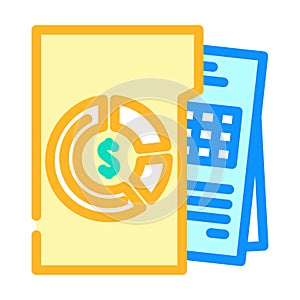 budgeting financial advisor color icon vector illustration