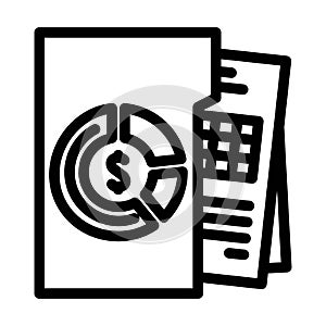 budgeting financial advisor line icon vector illustration