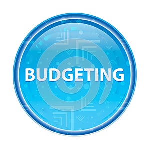 Budgeting floral blue round button