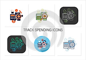 Budgeting icons set