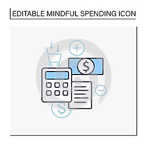 Budgeting line icon
