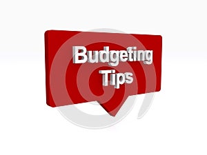 budgeting tips speech ballon on white