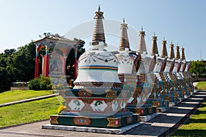 Budhist Stupas and Buda Khadro Ling Temple