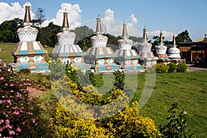 Budhist Stupas Khadro Ling Temple photo