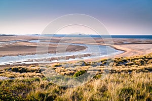 Budle Water meanders to the North Sea