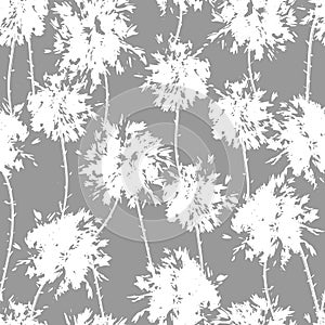 buds of lush fluffy flowers branches of dandelions and wild flowers seamless vector pattern