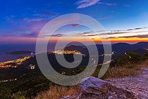 Budva Montenegro at sunset