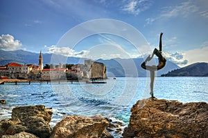 Budva town, Adriatic sea, Montenegro - fortress Budva photo