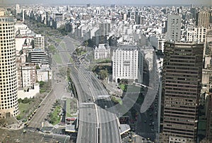 buenos aires argentina air viux avenue 9 july and obelisk