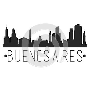 Buenos Aires Argentina City Skyline Silhouette City Design Vector Famous Monuments.