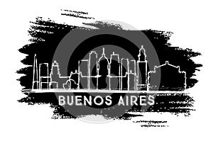 Buenos Aires Argentina City Skyline Silhouette. Hand Drawn Sketch.