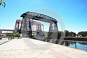 Buenos Aires Argentina - Old Nicolas Avellaneda steel bridge across riachuelo in La Boca, Buenos Aires Argentina photo