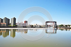 Buenos Aires Argentina - Old Nicolas Avellaneda steel bridge across riachuelo in La Boca, Buenos Aires Argentina photo