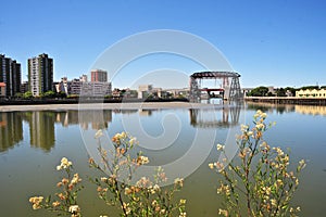 Buenos Aires Argentina Old Nicolas Avellaneda steel bridge across riachuelo in La Boca, Buenos Aires Argentina photo