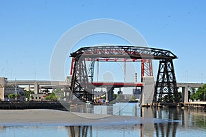 Buenos Aires Argentina Old Nicolas Avellaneda steel bridge across riachuelo in La Boca, Buenos Aires Argentina photo