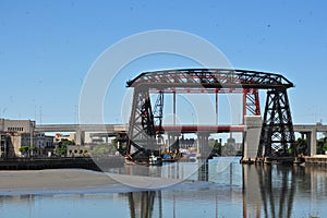 Buenos Aires Argentina -Old Nicolas Avellaneda steel bridge across riachuelo in La Boca, Buenos Aires Argentina photo